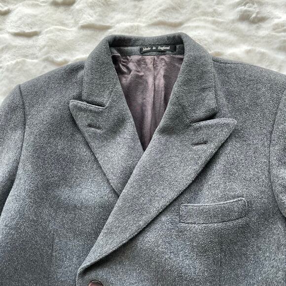 🔥Vintage Lord & Taylor Wool Cashmere Blend Classic Double Breasted Men Overcoat - Picture 9 of 16